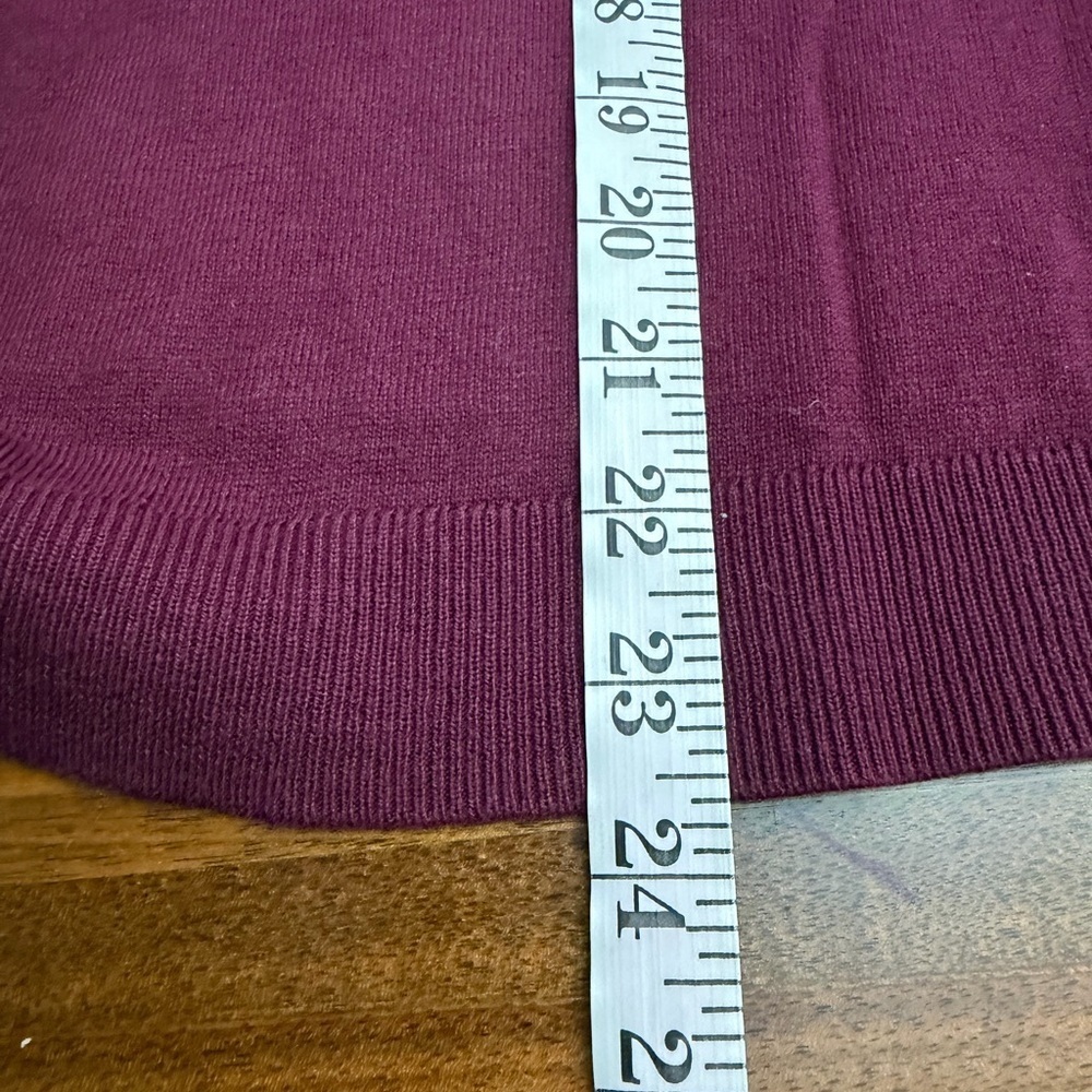 NWT J. Crew 100% Cotton Round Neck Sweater Maroon Button Shoulder Ruffled Preppy - Picture 11 of 12